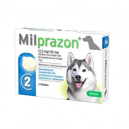 Milprazon Grote Hond - 12.5 mg / 125 mg 2 tab