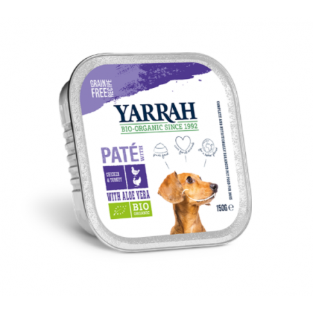 Yarrah Biologisch Hondenvoer Paté met Kip & Kalkoen - 12 x 150 gram