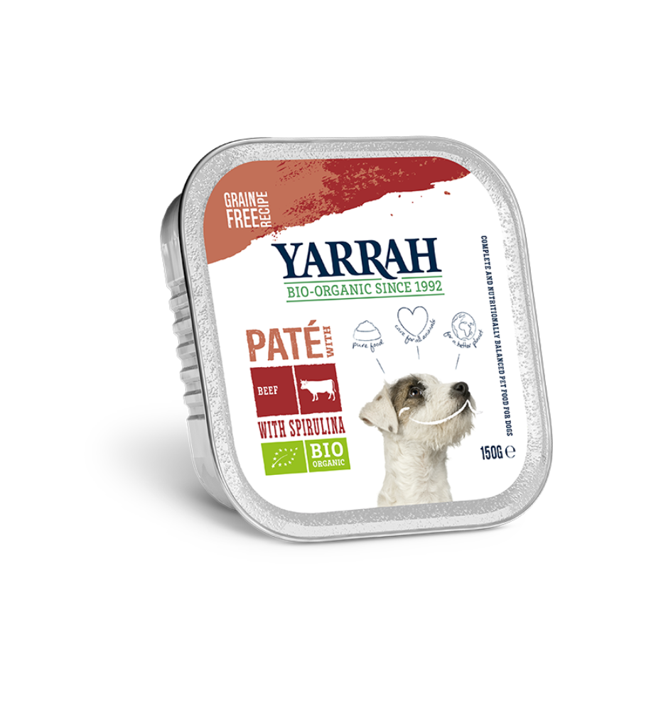 Yarrah Biologisch Hondenvoer Paté met Rund & Kip - 12 x 150 gram