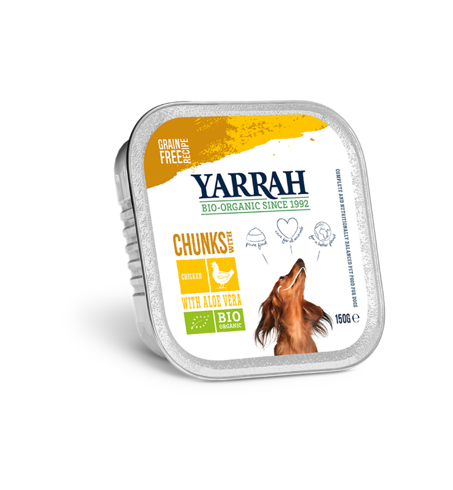 Yarrah Biologisch Hondenvoer Chunks met Kip - 12 x 150 gram