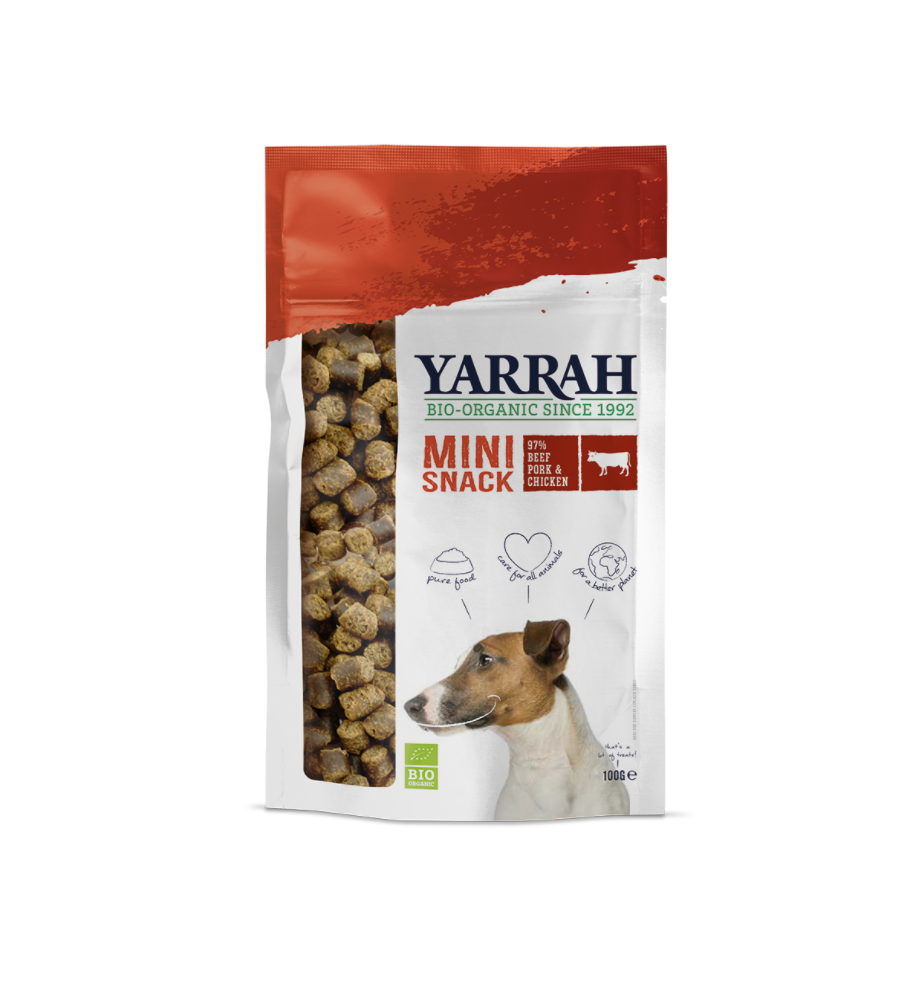 Yarrah Biologische Mini Snack voor Honden - 10 x 100 gram