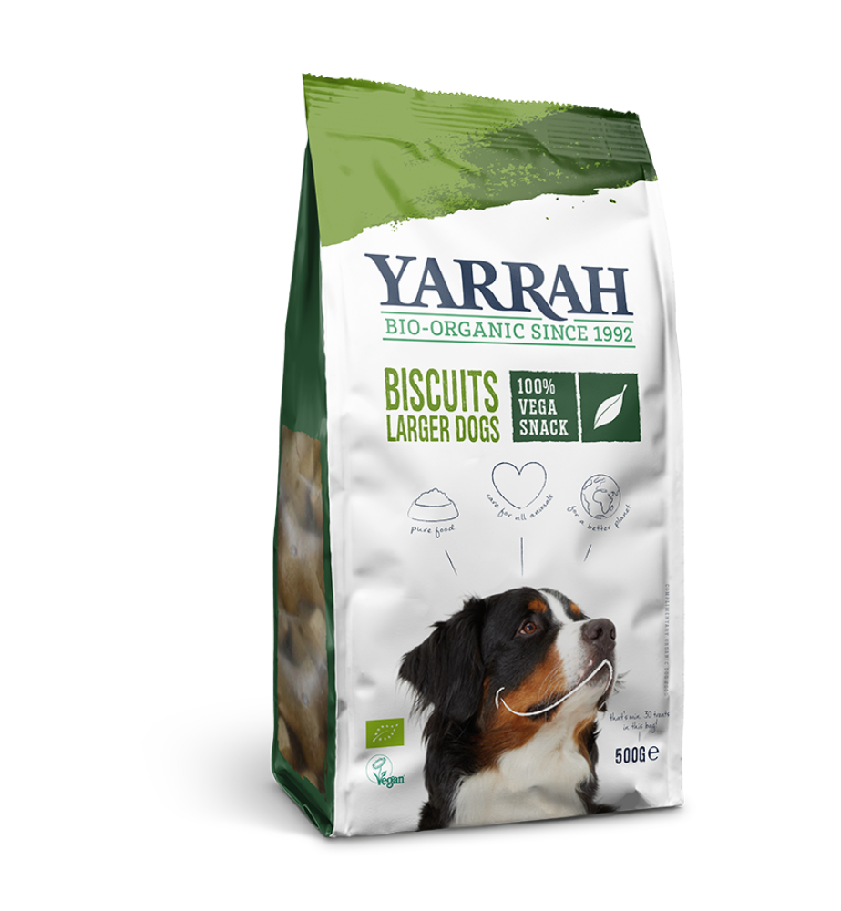 Yarrah Biologische Vega Hondenkoekjes voor Grotere Honden 500 gram