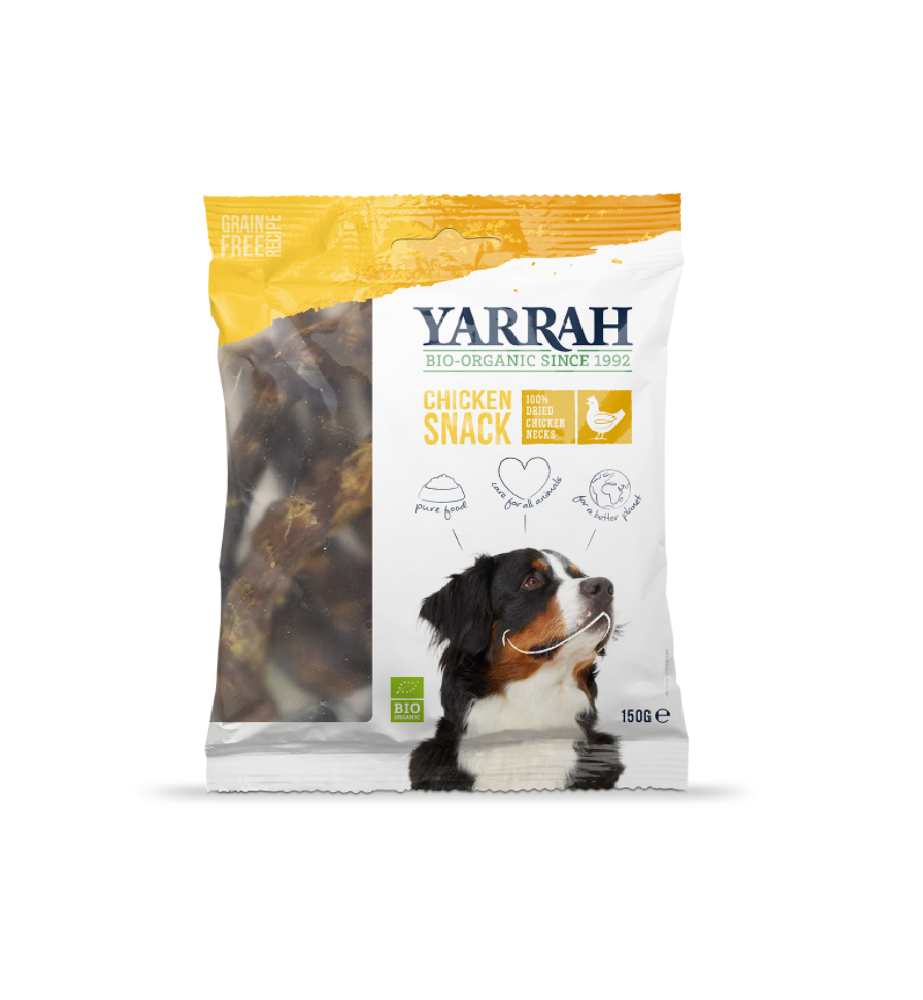 Yarrah Biologische Kippennekken voor Honden - 10 x 150 gram