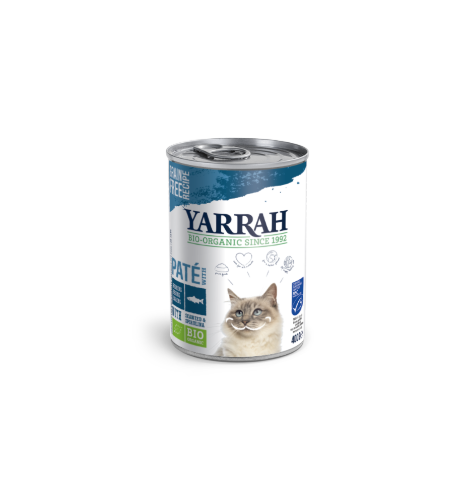 Yarrah Biologisch Kattenvoer Paté met Vis - 12 x 400 gram