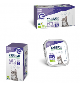 Yarrah Biologisch Kattenvoer Multi Pack met Kip & Kalkoen - 8 x 100 gram