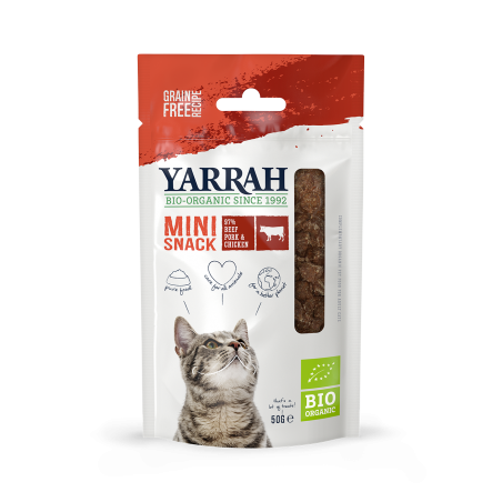 Yarrah Biologische Mini Snack voor Katten - 10 x 50 gram