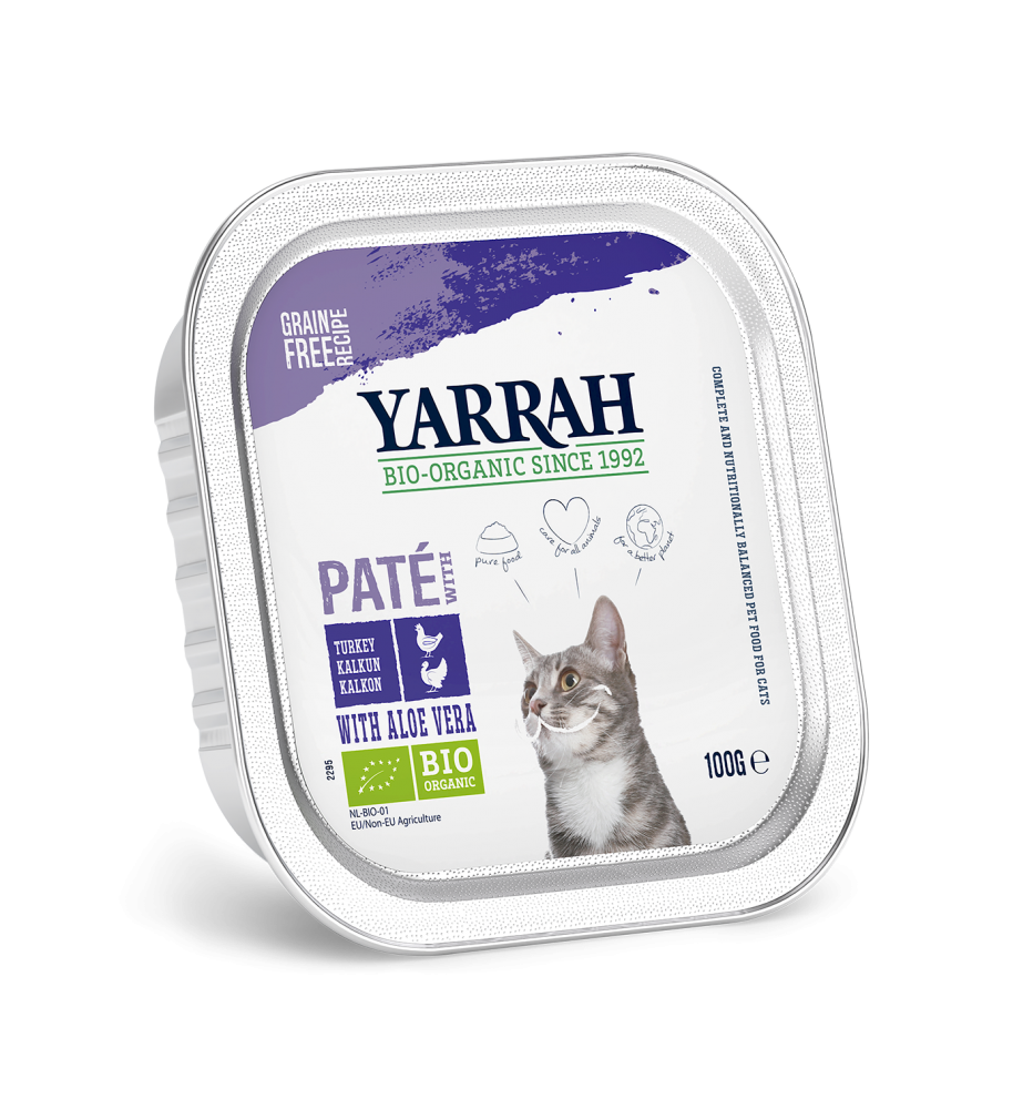 Yarrah Biologisch Kattenvoer Paté met Kip & Kalkoen - 16 x 100 gram