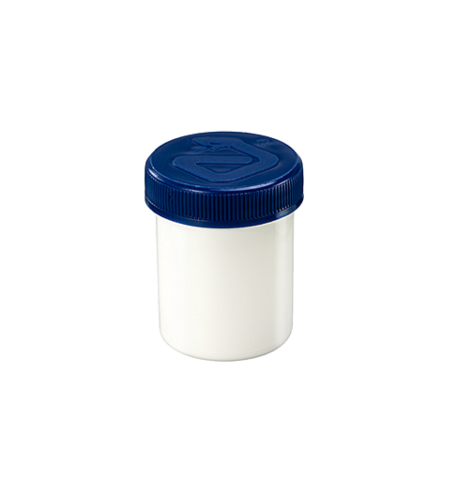 Zalfpotten Plastic Wit met Blauwe deksel 120 ml - 35 stuks