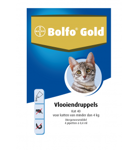 Bolfo Gold Kat 40 - Kleiner dan 4 kg - 2 pipetten