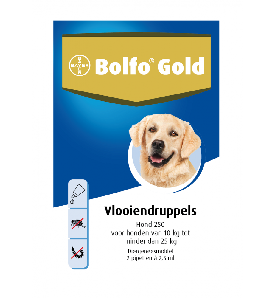 Bolfo Gold 250 - 10 t/m 25 kg - 2 pipetten