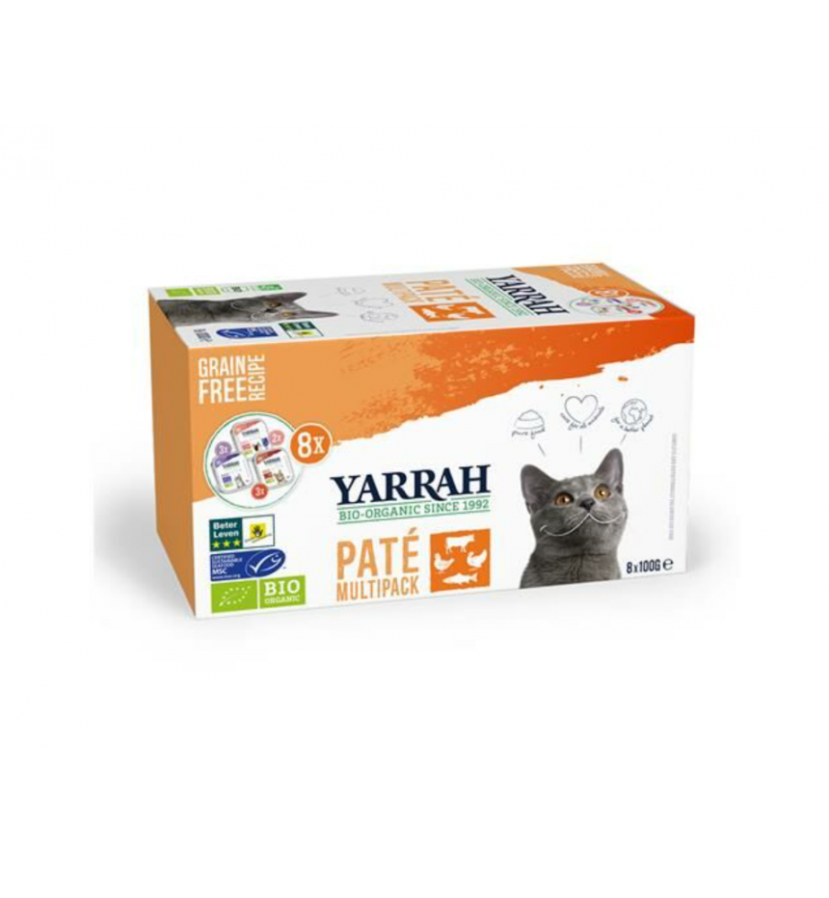Yarrah Biologisch Kattenvoer Multipack - 8 x 100 gram