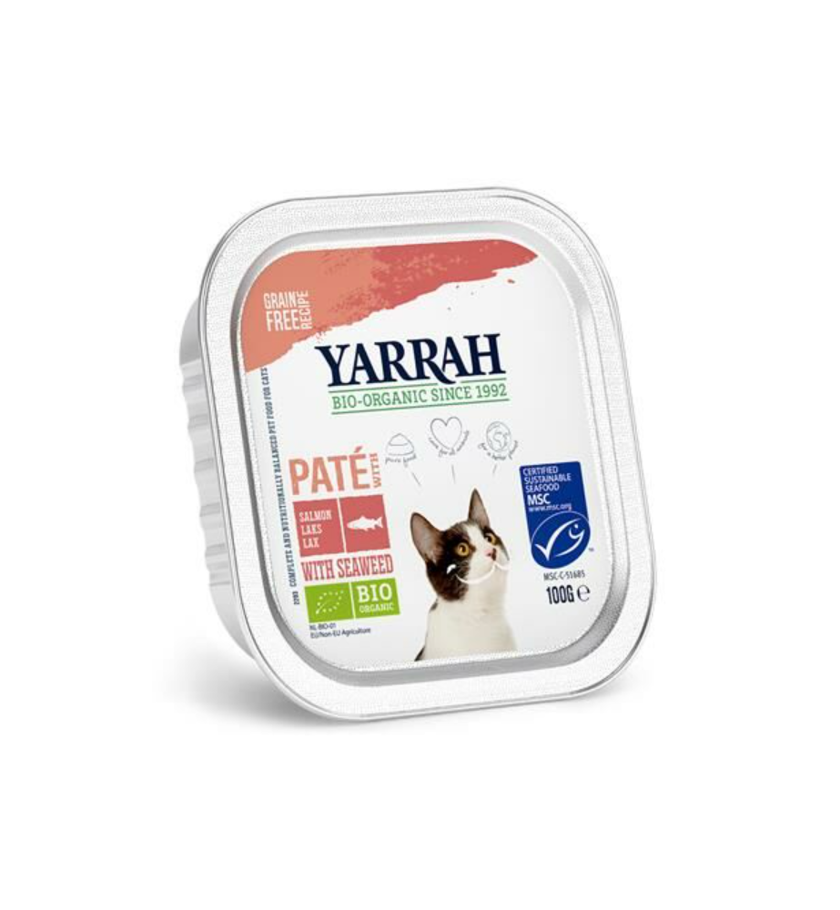 Yarrah Biologisch Kattenvoer Paté met Zalm - 16 x 100 gram