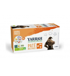 Yarrah Biologisch Hondenvoer Multipack Paté (Rund/Kip/Kalkoen) - 6 x 150 gram
