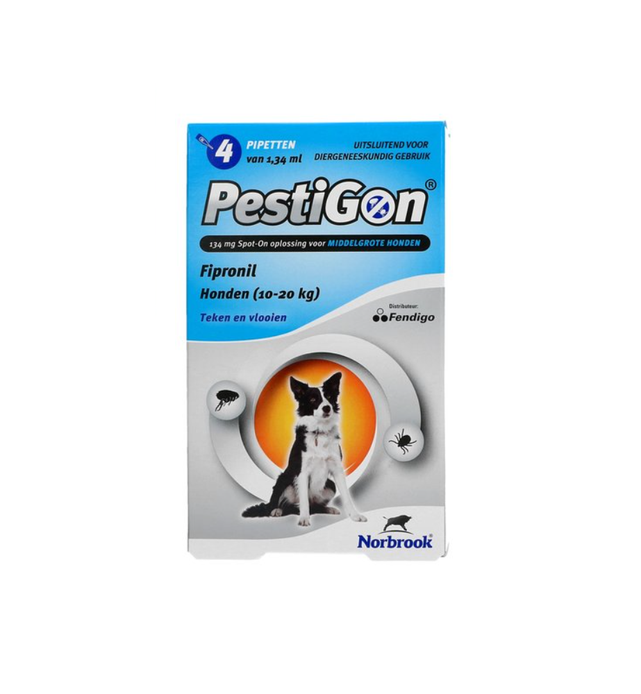 Pestigon 134 mg Hond 10 t/m 20 kg - 4 pipetten