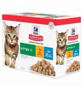 Hill's Science Plan Kitten Maaltijdzakjes Kip & Vis - 4 x 12 x 85 gram
