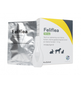 FeliFlea 40 mg (Kat / Hond / Konijn -4kg) - 4 pipetten