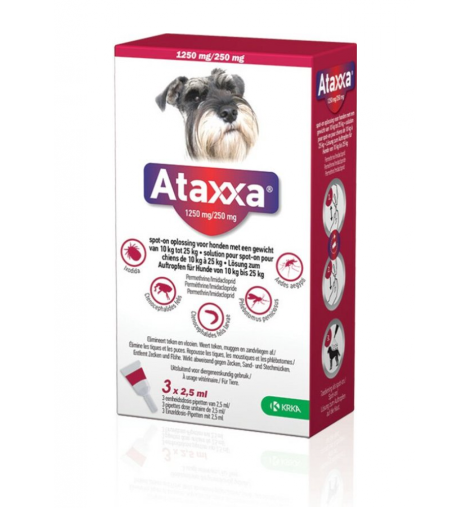 Ataxxa 1250/250 mg (10 t/m 25 kg) - 3 pipetten
