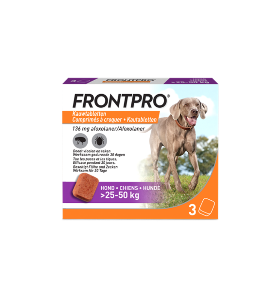Frontpro 136 mg (25 t/m 50 kg) - 3 tabletten