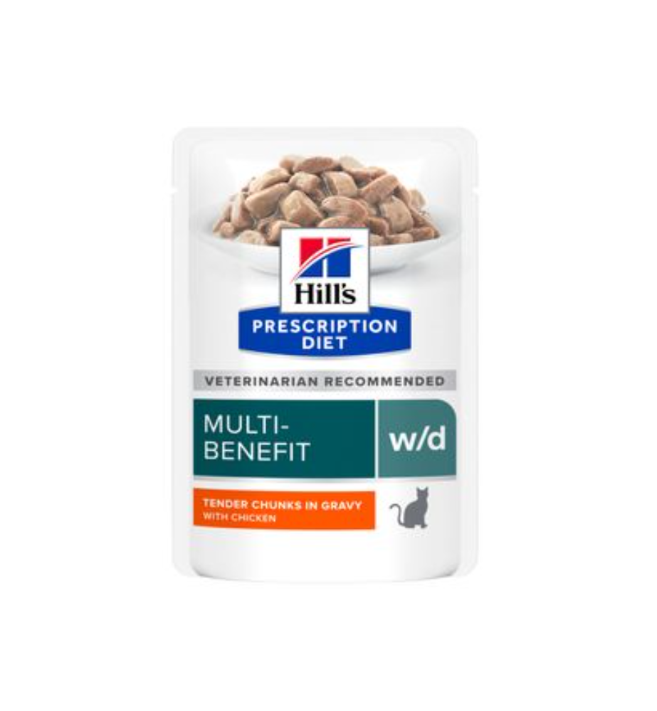 Hill's PD W/D Multi-Benefit Maaltijdzakjes met Kip - 12 x 85 gram