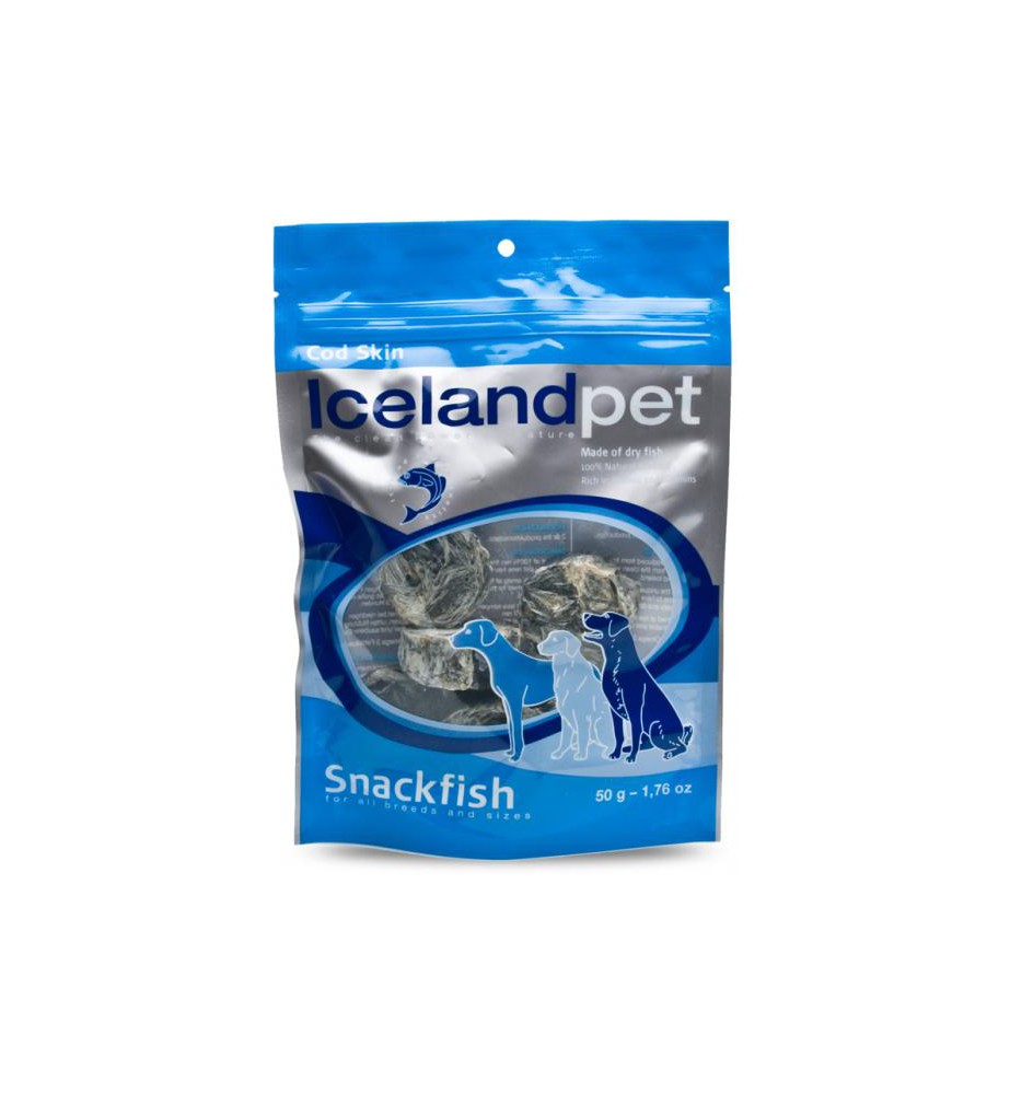 Iceland Pet Dried Fish Skin Cod (Kabeljauw) 50 gram
