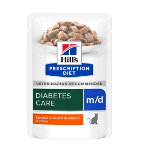 Hill's Prescription Diet M/D Diabetes Care Maaltijdzakjes met Kip - 12 x 85 gram