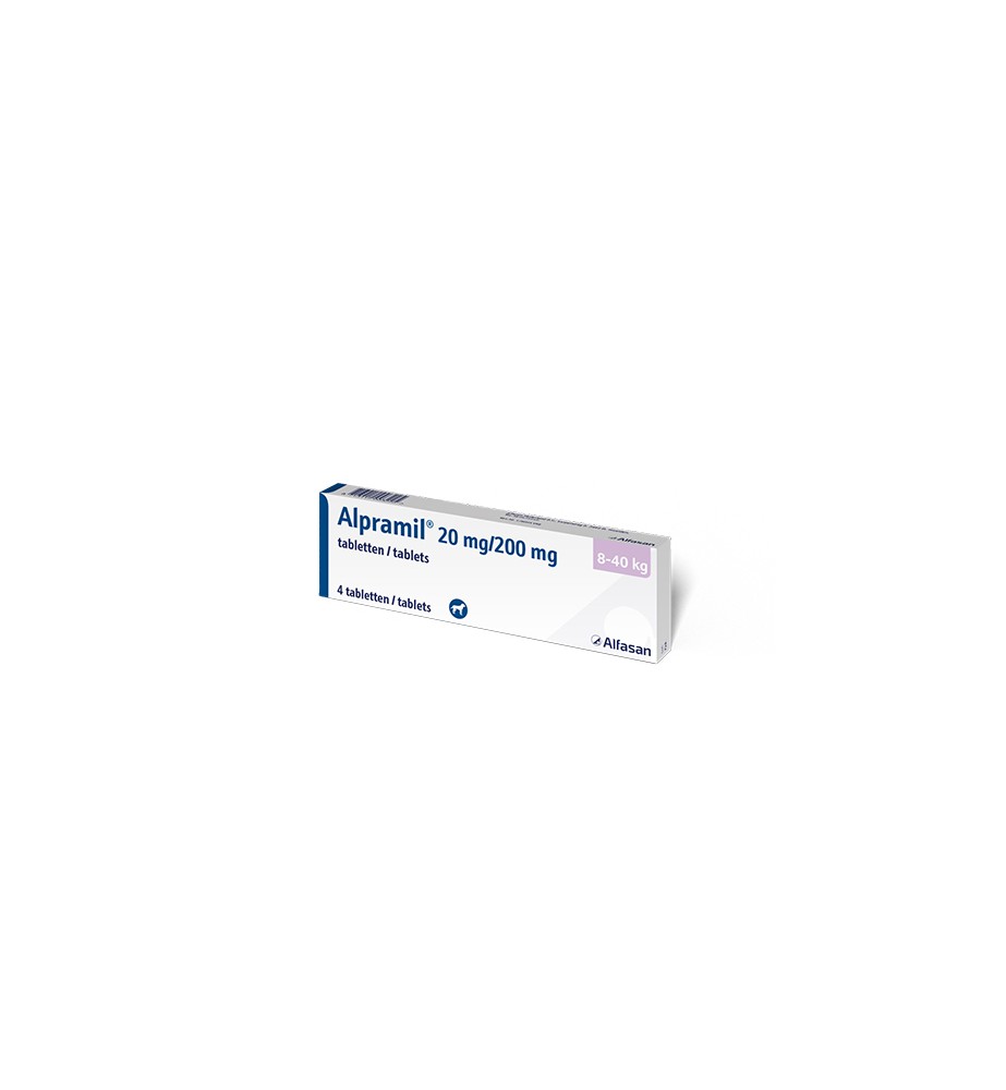 Alpramil Hond 20 mg / 200 mg (8 t/m 40 kg) - 4 tabletten