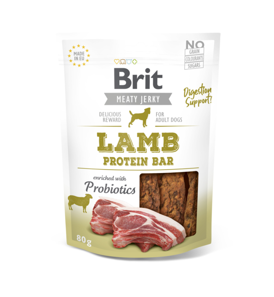 Brit Meaty Jerky Lamb Protein Bar - 80 gram