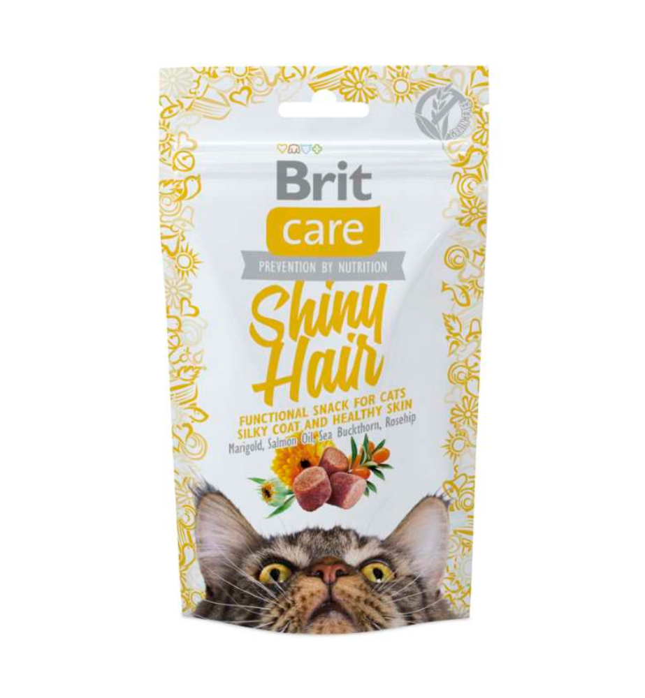 Brit Care Functional Snack Shiny Hair Kat - 50 gram