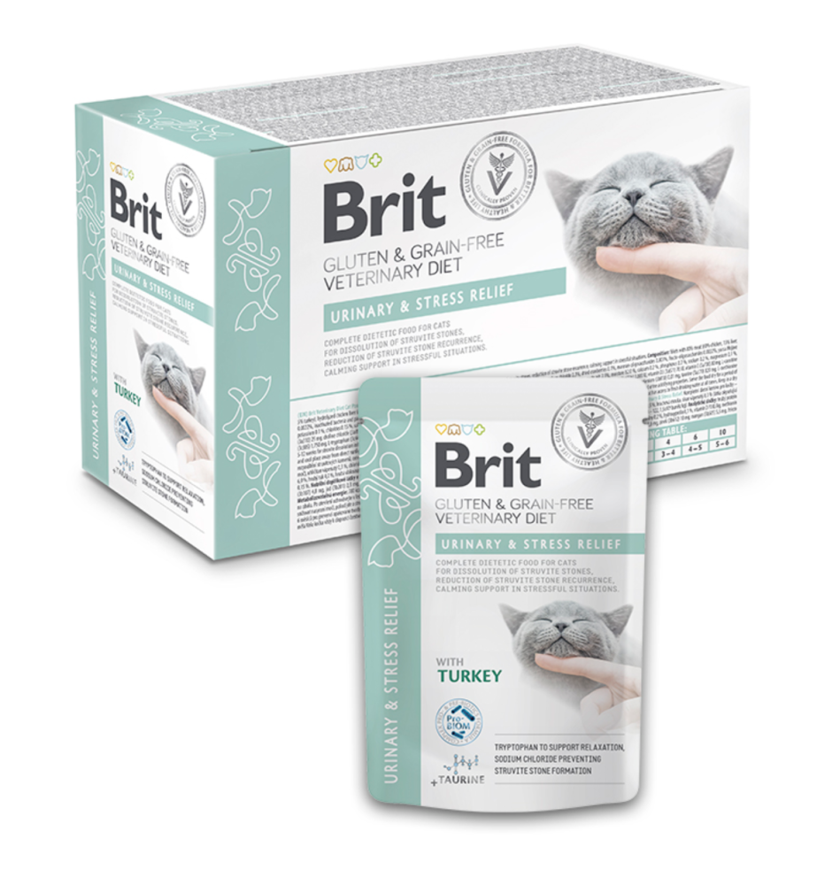 Brit Grain Free Veterinary Diet Urinary & Stress Relief Pouch - 12 x 85 gram